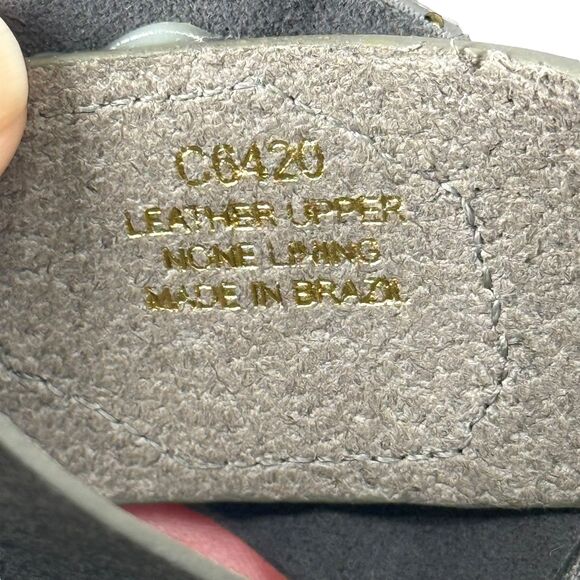 J. Crew Cyrpus Sandals Women's 8 Gray Leather Jeweled Flat Slide C6420 HTF NWT - Picture 15 of 16